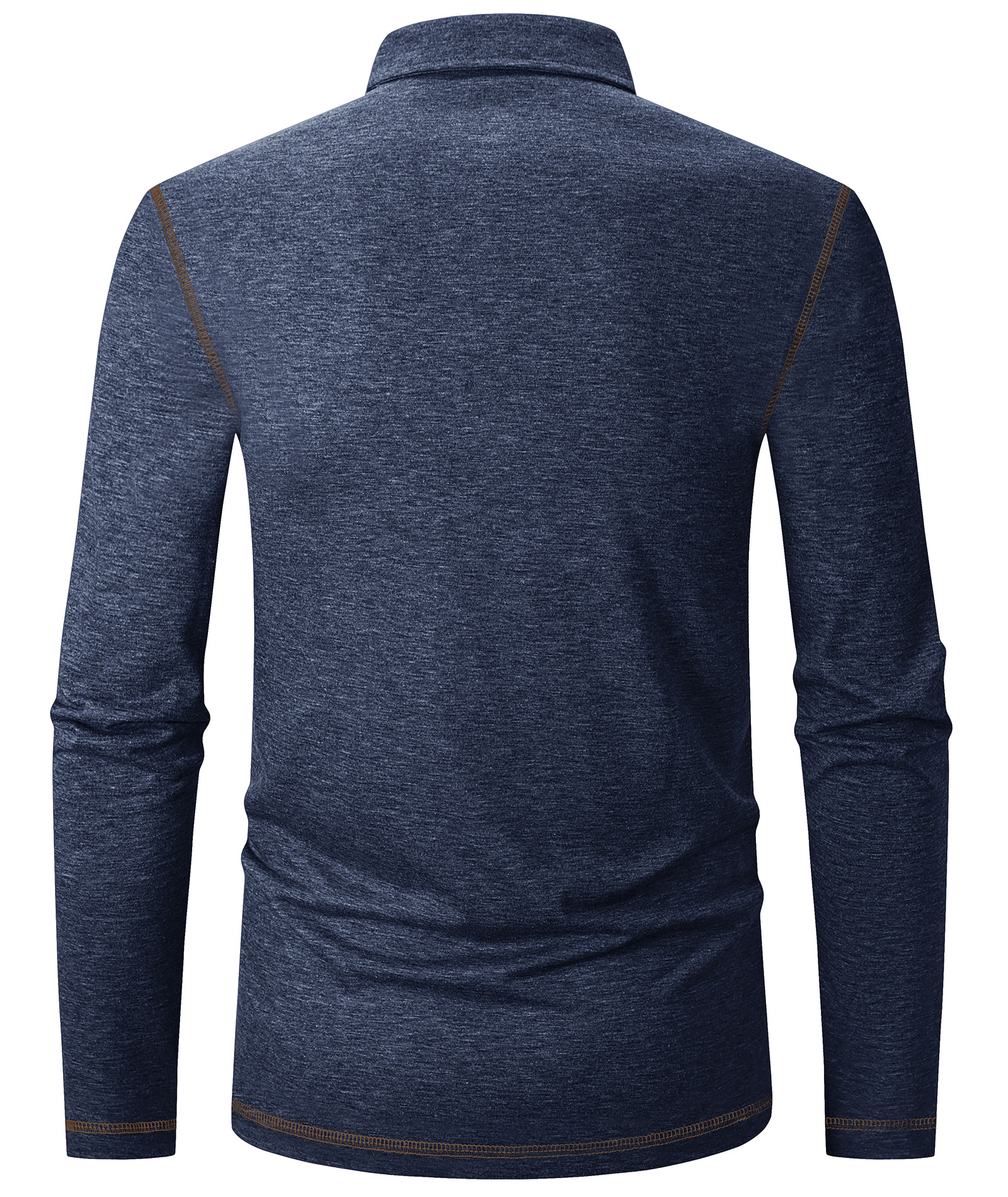 ZITY Men's Button Up Moisture Wicking Long Sleeve Polo Shirt-CUMLP06131