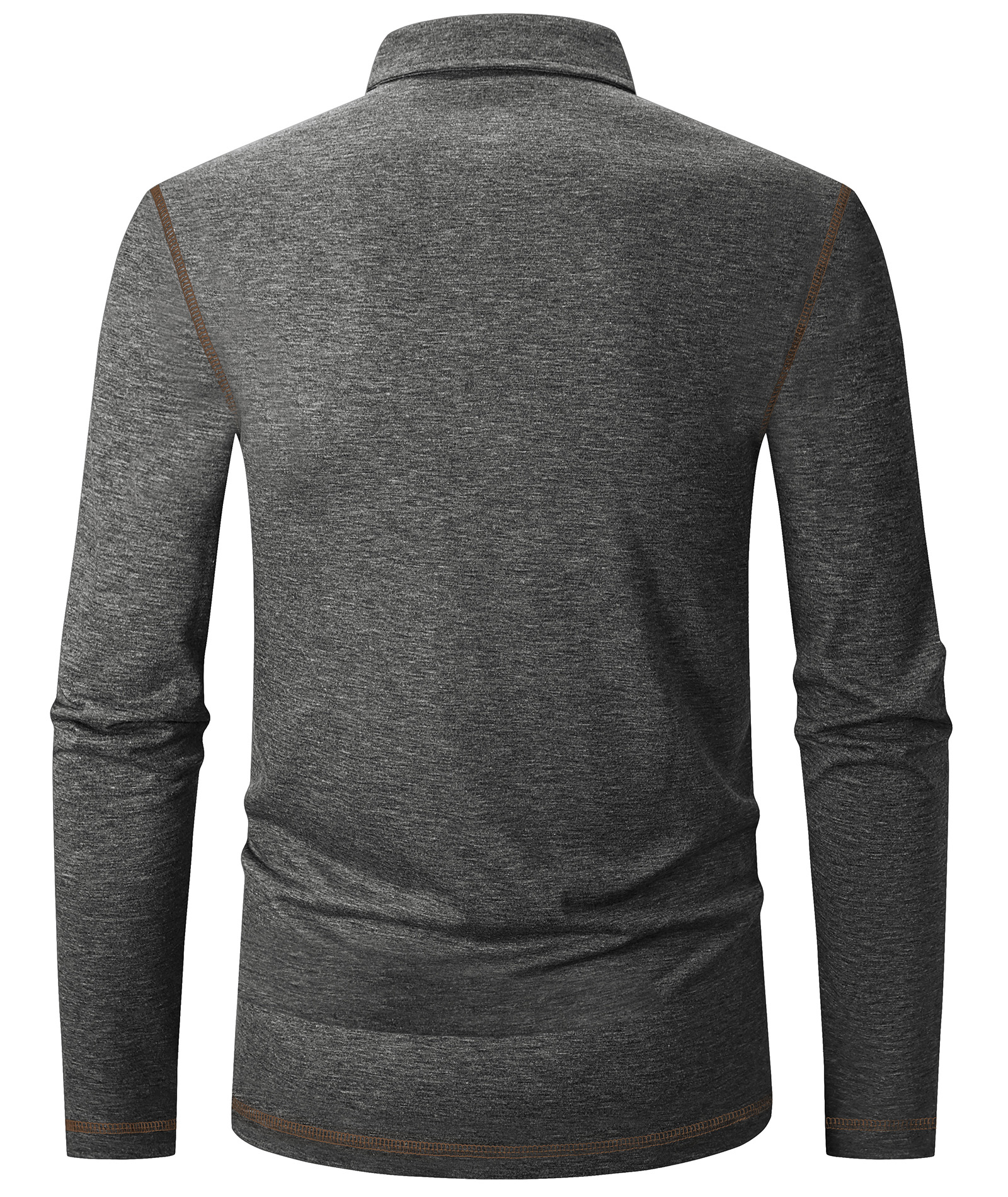 ZITY Men's Button Up Moisture Wicking Long Sleeve Polo Shirt-CUMLP06131