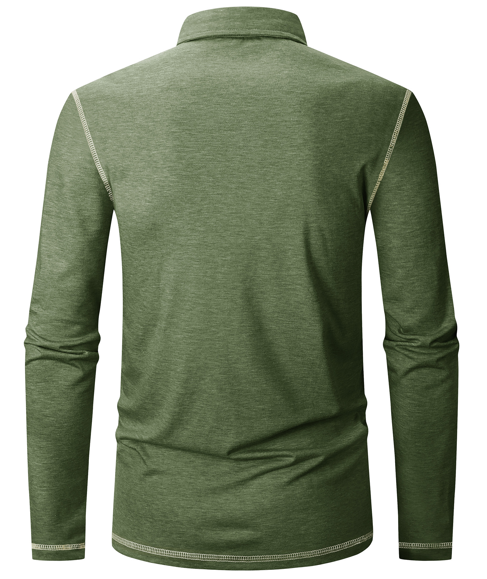 ZITY Men's Button Up Moisture Wicking Long Sleeve Polo Shirt-CUMLP06131