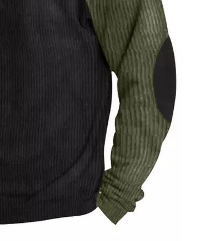 Men's Corduroy Stand Collar Pullover Sweatshirt-DUMFH04799 | Zitysports