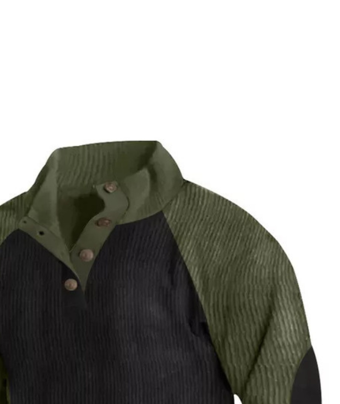 Men's Corduroy Stand Collar Pullover Sweatshirt-DUMFH04799 | Zitysports