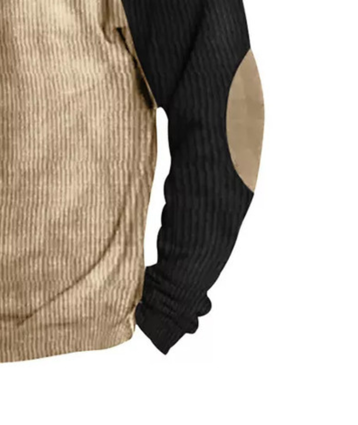 Men's Corduroy Stand Collar Pullover Sweatshirt-DUMFH04799 | Zitysports
