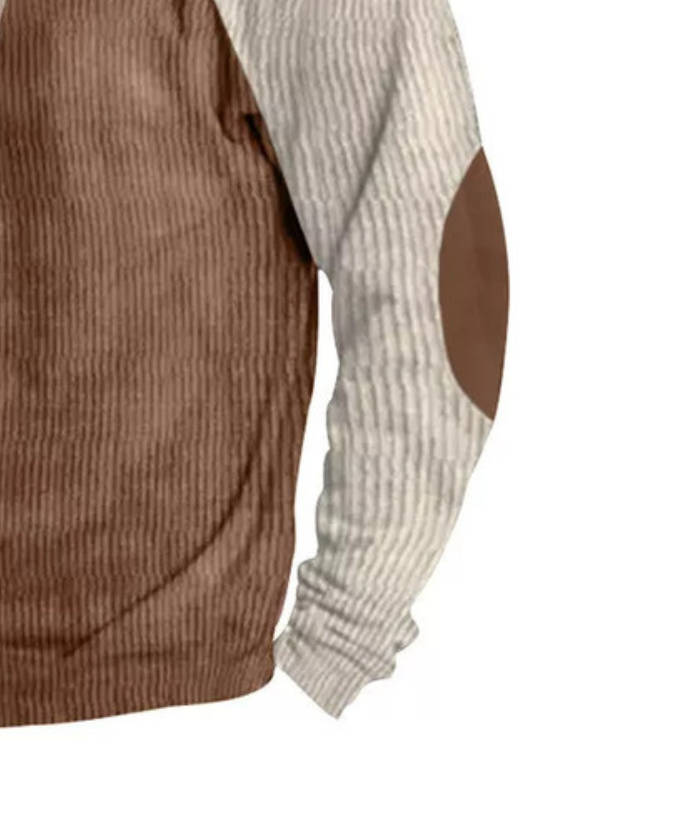 Men's Corduroy Stand Collar Pullover Sweatshirt-DUMFH04799 | Zitysports