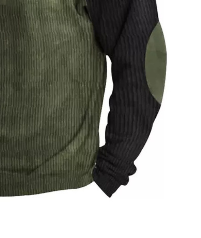 Men's Corduroy Stand Collar Pullover Sweatshirt-DUMFH04799 | Zitysports