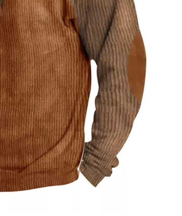 Men's Corduroy Stand Collar Pullover Sweatshirt-DUMFH04799 | Zitysports
