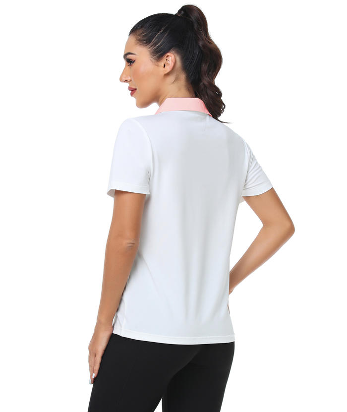 ZITY Women's Quick Dry Striped Slim Fit Golf Polo Shirt-CFWZZ00049