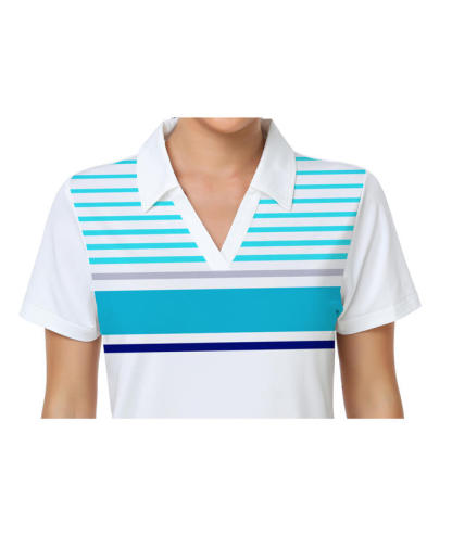 ZITY Women's Quick Dry Striped Slim Fit Golf Polo Shirt-CFWZZ00049