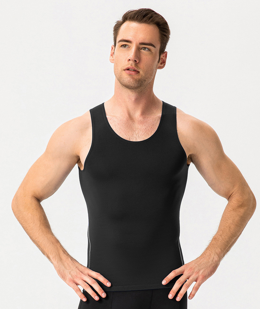 Men's Solid Compression Tank Top-DUMVE05976