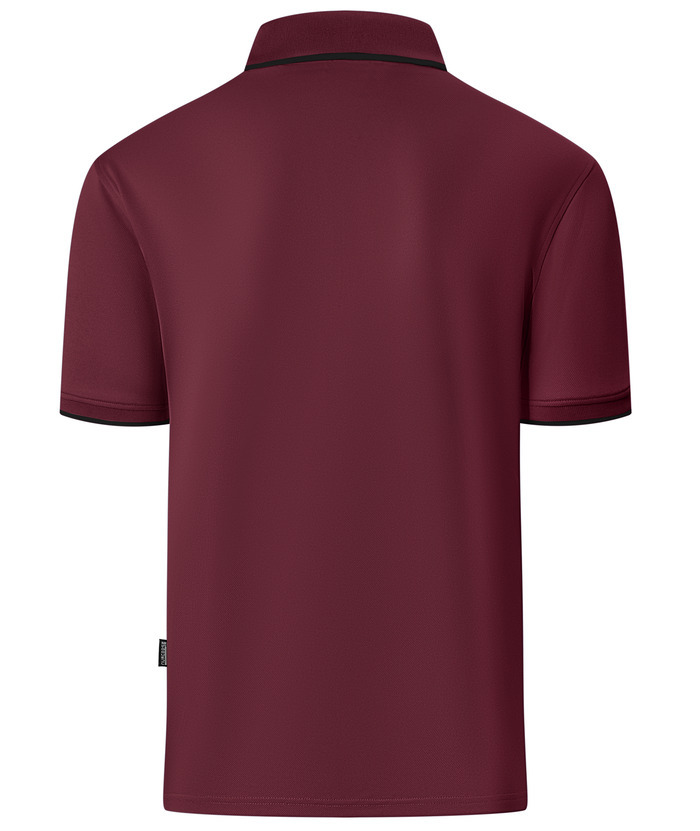 ZITY Men's Quarter Zip Solid Color Slim Fit Polo Shirt-CUMPO04526