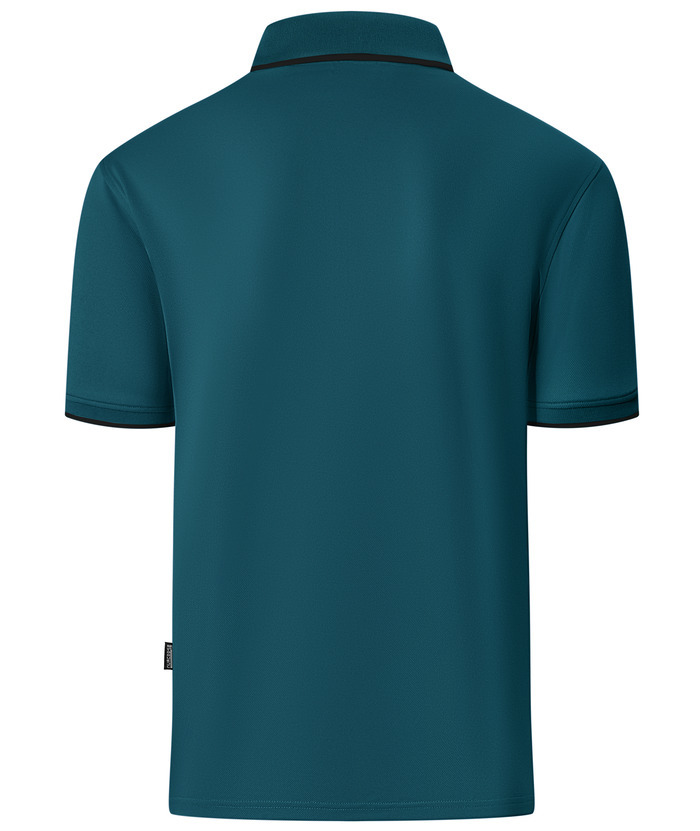 ZITY Men's Quarter Zip Solid Color Slim Fit Polo Shirt-CUMPO04526