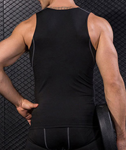 Men's Solid Compression Tank Top-DUMVE05976