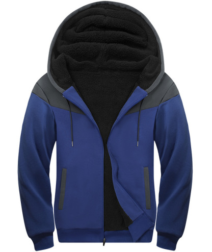 ZITY Men's Warm Thick Fleece Lined Solid Color Hooded Sherpa Hoodie-ZPK006329 | Zitysports
