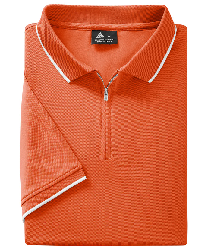 ZITY Men's Quarter Zip Solid Color Slim Fit Polo Shirt-CUMPO04526