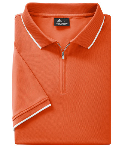 ZITY Men's Quarter Zip Solid Color Slim Fit Polo Shirt-CUMPO04526