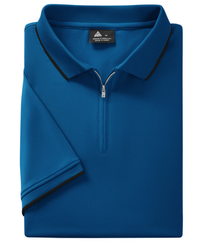 ZITY Men's Quarter Zip Solid Color Slim Fit Polo Shirt-CUMPO04526