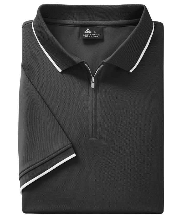 ZITY Men's Quarter Zip Solid Color Slim Fit Polo Shirt-CUMPO04526