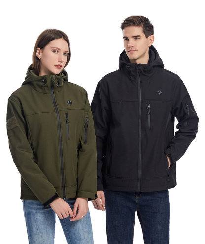 Waterproof Hooded 10 Heating Zones Softshell Heated Jacket-2312