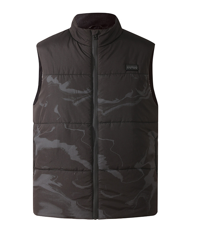 Men's Black Camo Dual Controls 6 Heating Zones Heated Vest-DUMJA05789