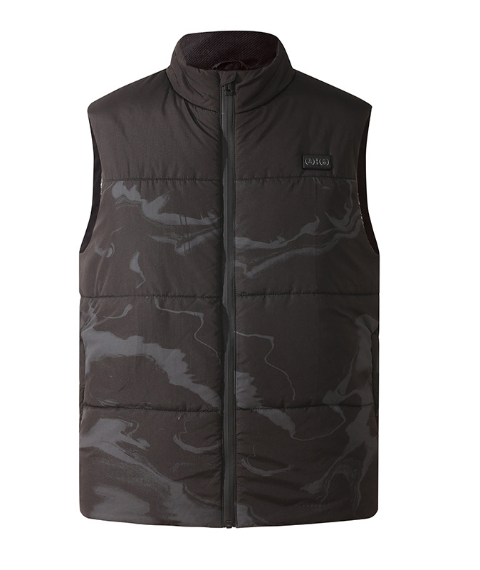 Men's Black Camo Dual Controls 6 Heating Zones Heated Vest-DUMJA05789