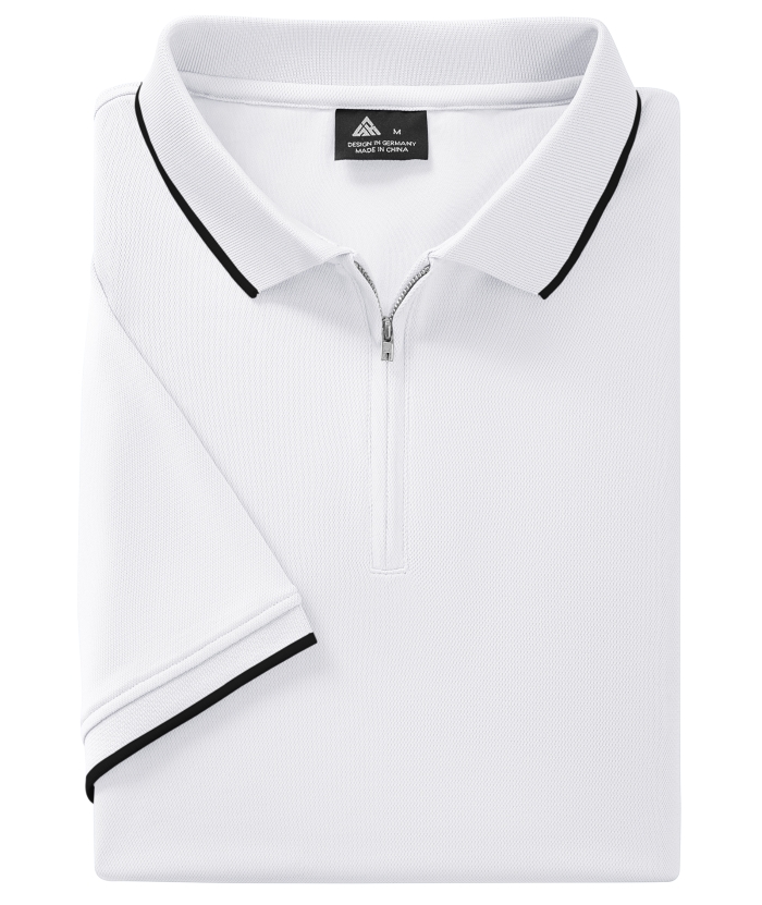 ZITY Men's Quarter Zip Solid Color Slim Fit Polo Shirt-CUMPO04526