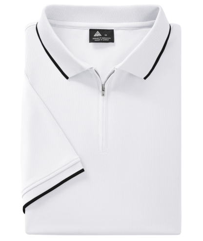 ZITY Men's Quarter Zip Solid Color Slim Fit Polo Shirt-CUMPO04526