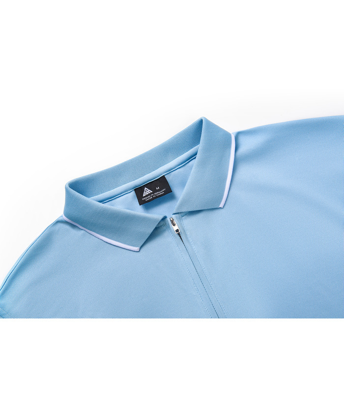 ZITY Men's Quarter Zip Solid Color Slim Fit Polo Shirt-CUMPO04526