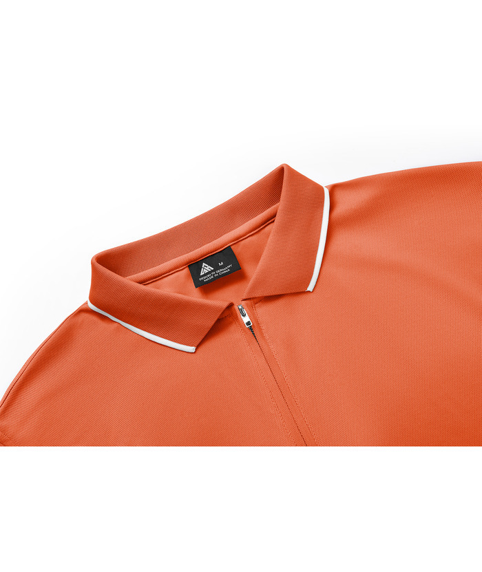 ZITY Men's Quarter Zip Solid Color Slim Fit Polo Shirt-CUMPO04526