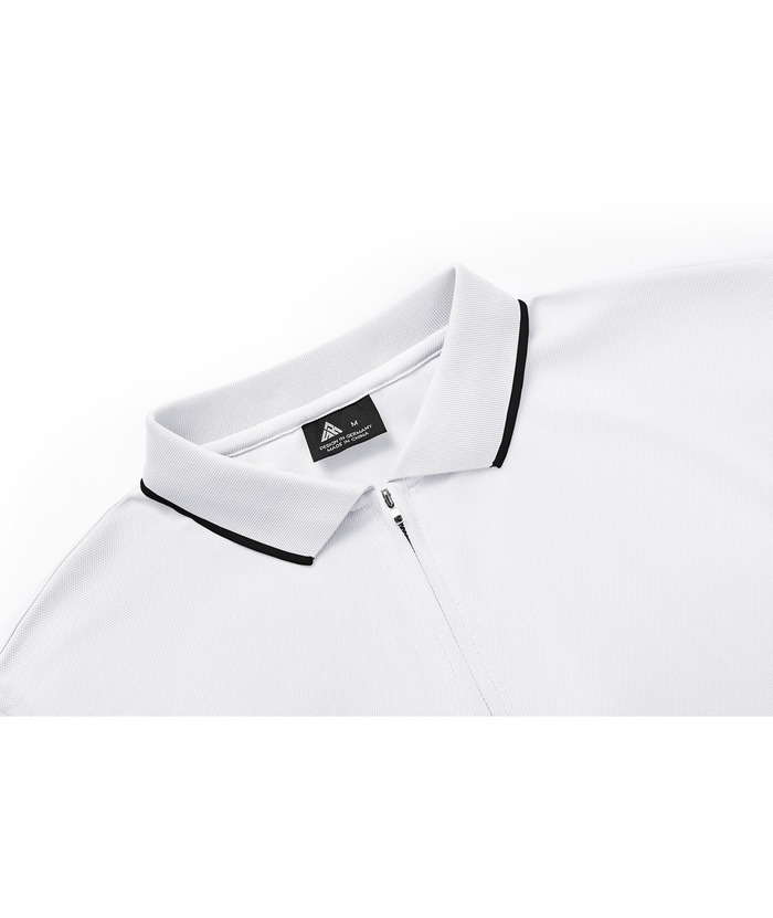 ZITY Men's Quarter Zip Solid Color Slim Fit Polo Shirt-CUMPO04526