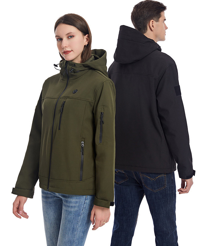 Unisex Waterproof Hooded 10 Heating Zones Heated Jacket-2312