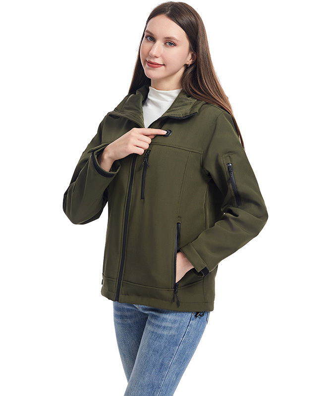 women's Waterproof Hooded Softshell Heated Jacket-2312