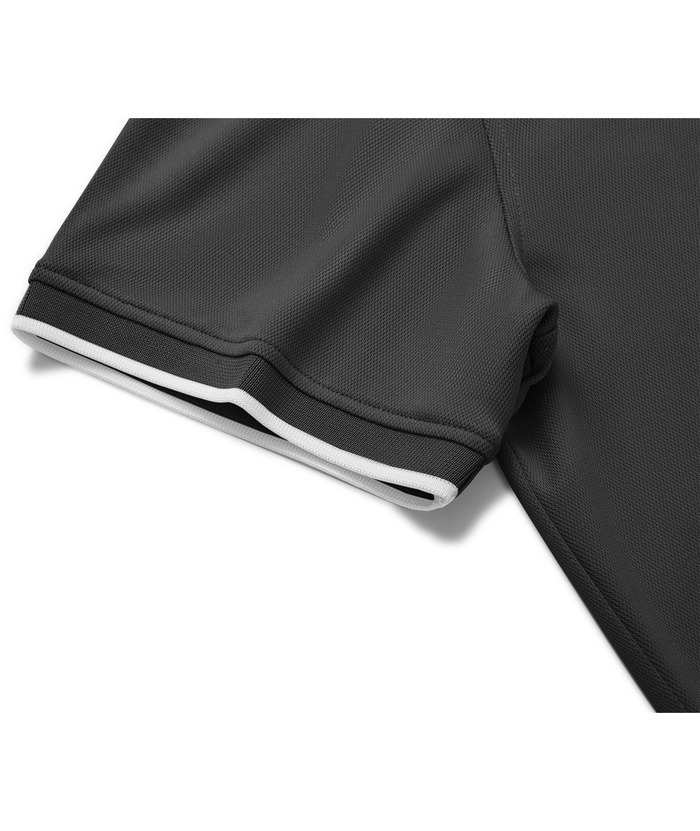 ZITY Men's Quarter Zip Solid Color Slim Fit Polo Shirt-CUMPO04526