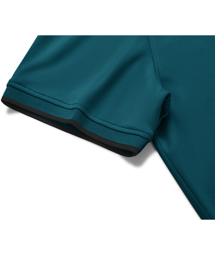 ZITY Men's Quarter Zip Solid Color Slim Fit Polo Shirt-CUMPO04526