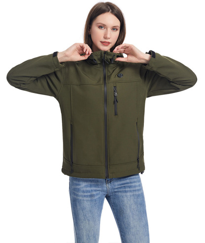women's Waterproof Hooded Softshell Heated Jacket-2312