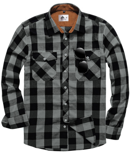 ZITY Men's Plaid Button Up Shirt with Flap Pocket Spring Fall Top-ZPK006565 | Zitysports