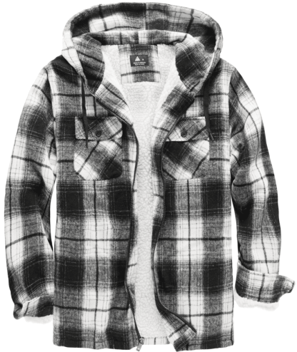 ZITY Men's  Sherpa Lined Soft Warm  Plaid Hooide Jacket-ZPK006045|Zitysports