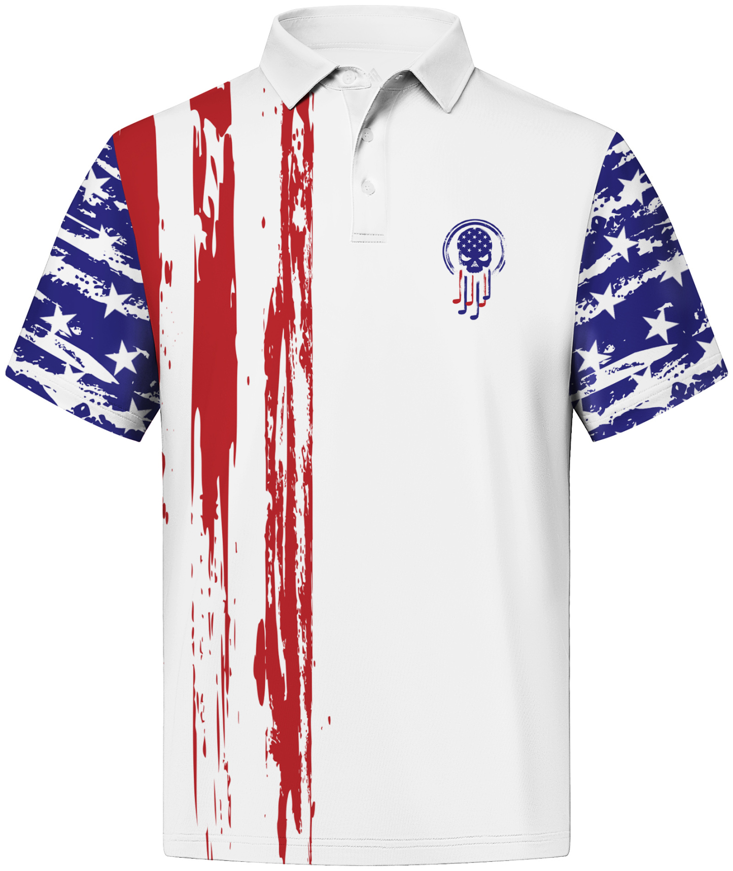 ZITY Men's Button Up Flag Printed Dri Fit Polo Shirt-CUMPO01749