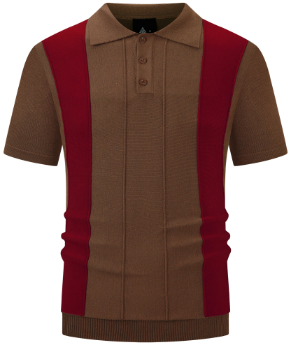 ZITY Men's Button Up  Knit Polo Shirt-CUMPO01853