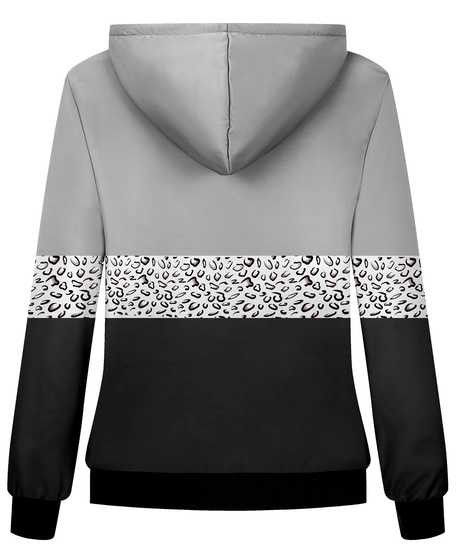 ZITY Women's Long Sleeve Color Block Fleece Hoodie-CUWFH01525