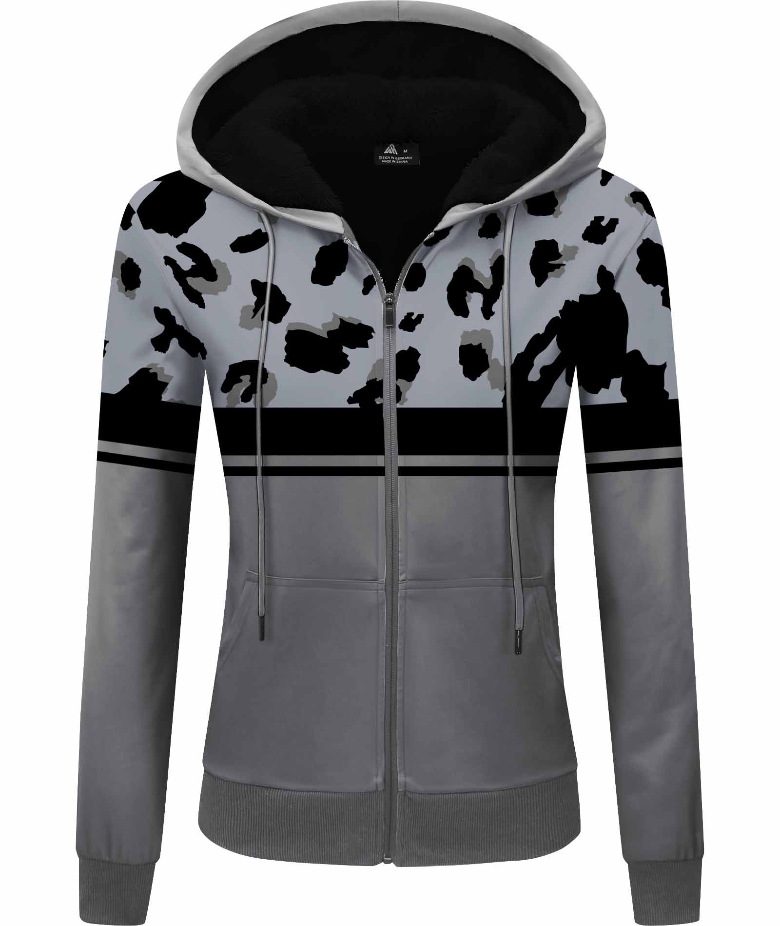 ZITY Women's Full Zipper Casual Fleece Hoodie-CUWFH01080