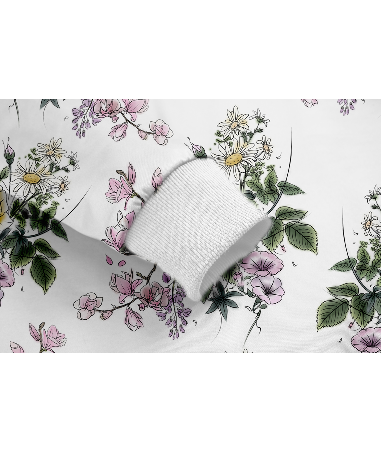 ZITY Women's Full Zipper Flower Print Fleece Hoodie-CUWFH01075