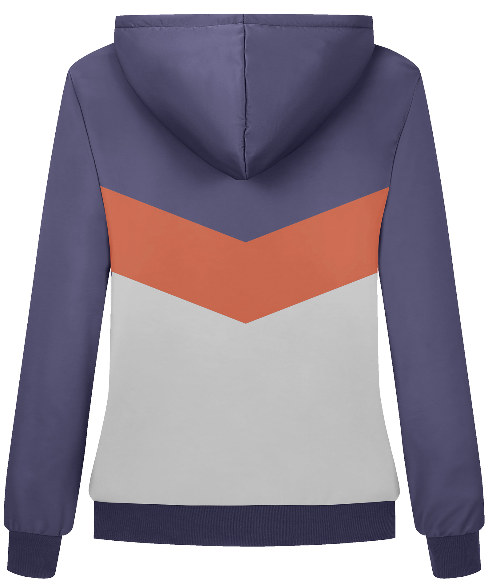 ZITY Women's Color Block Full Zip Up Fleece Hoodie-CUWFH01533