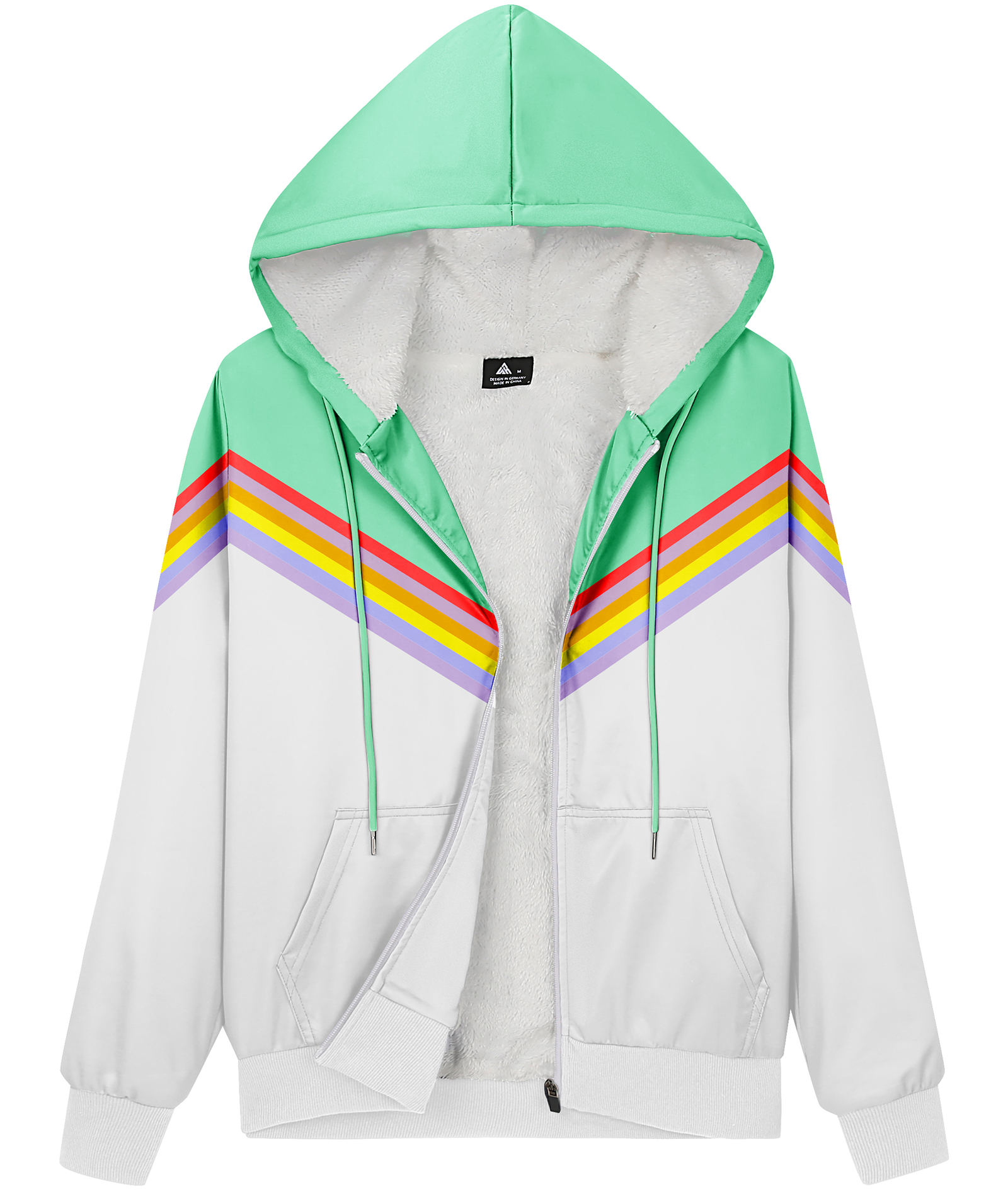 ZITY Women's Full Zipper Drawstring Fleece Hoodie-CUWFH01532