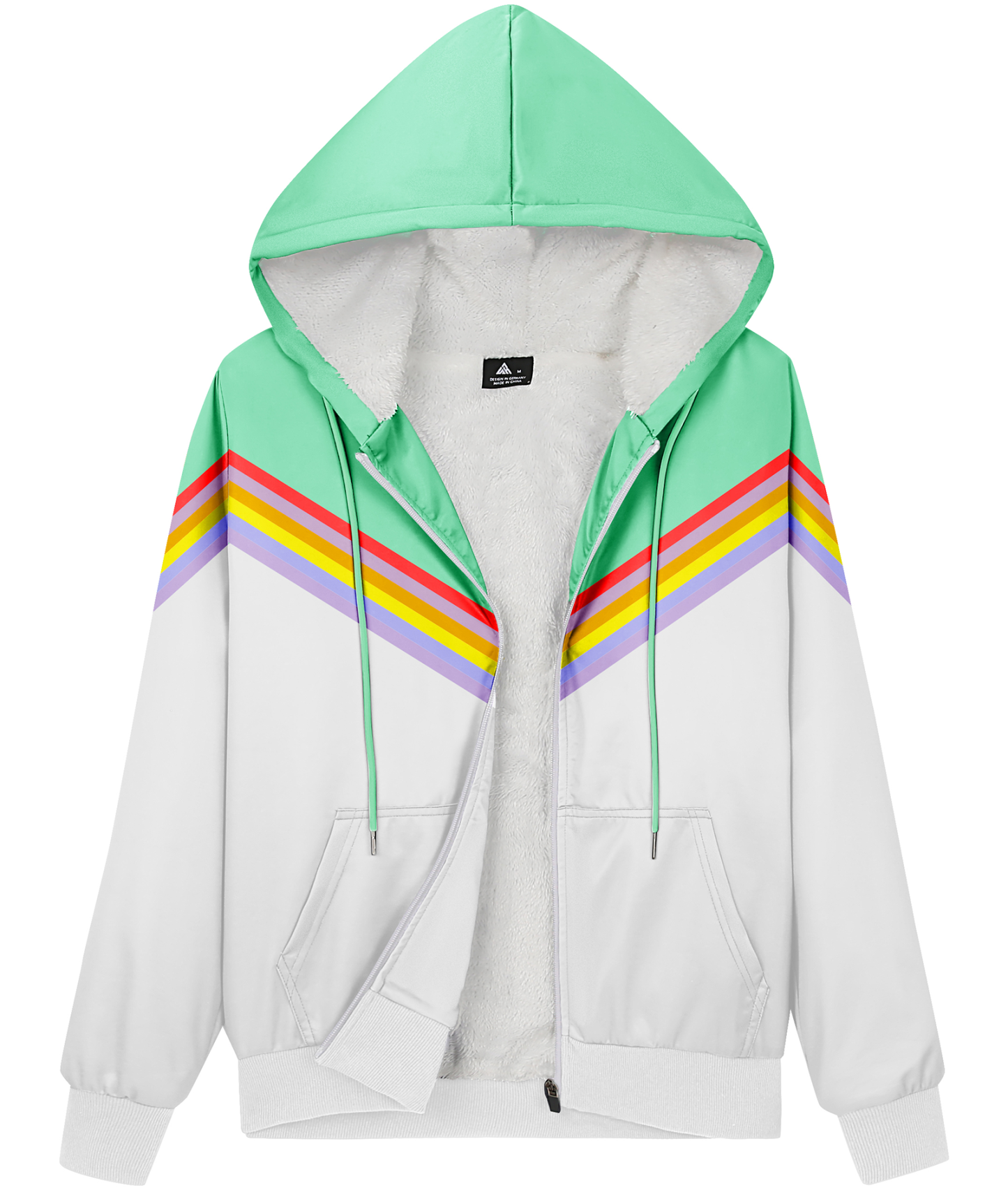 ZITY Women's Full Zipper Drawstring Fleece Hoodie-CUWFH01532