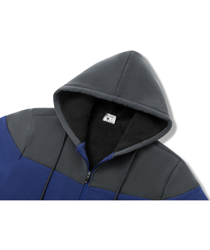 ZITY Men's Warm Thick Fleece Lined Solid Color Hooded Sherpa Hoodie-ZPK006329 | Zitysports