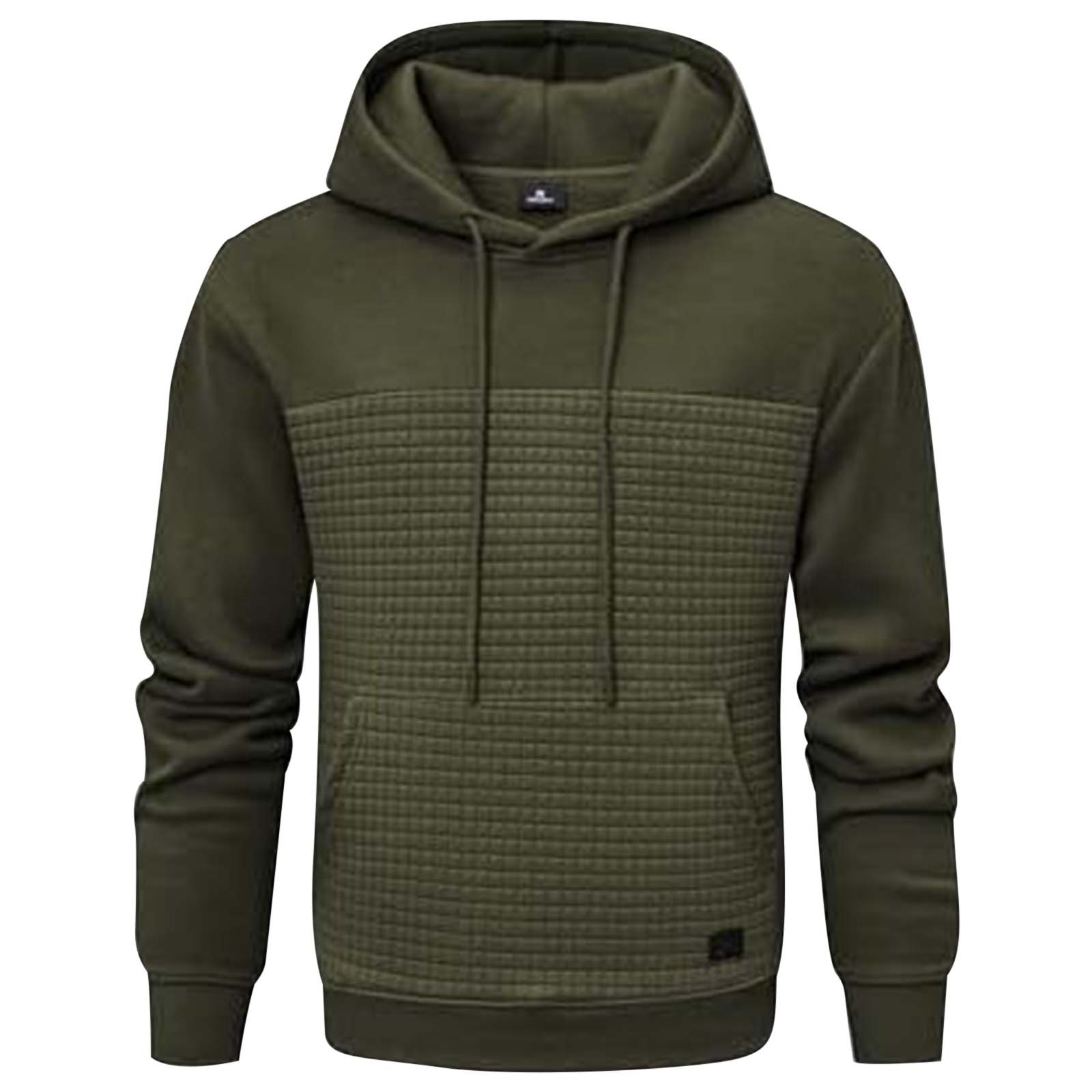 ZITY Men's Waffle Block Pullover Hoodie-DUMFH04921