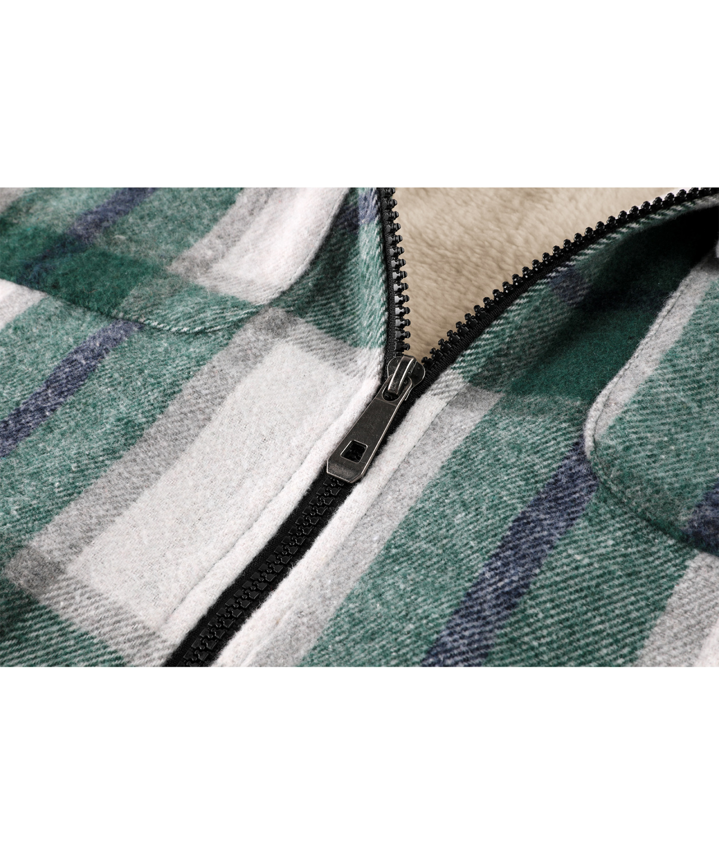 ZITY Men's Long Sleeve Winter Fleece Plaid Hoodie-CUMJA04090