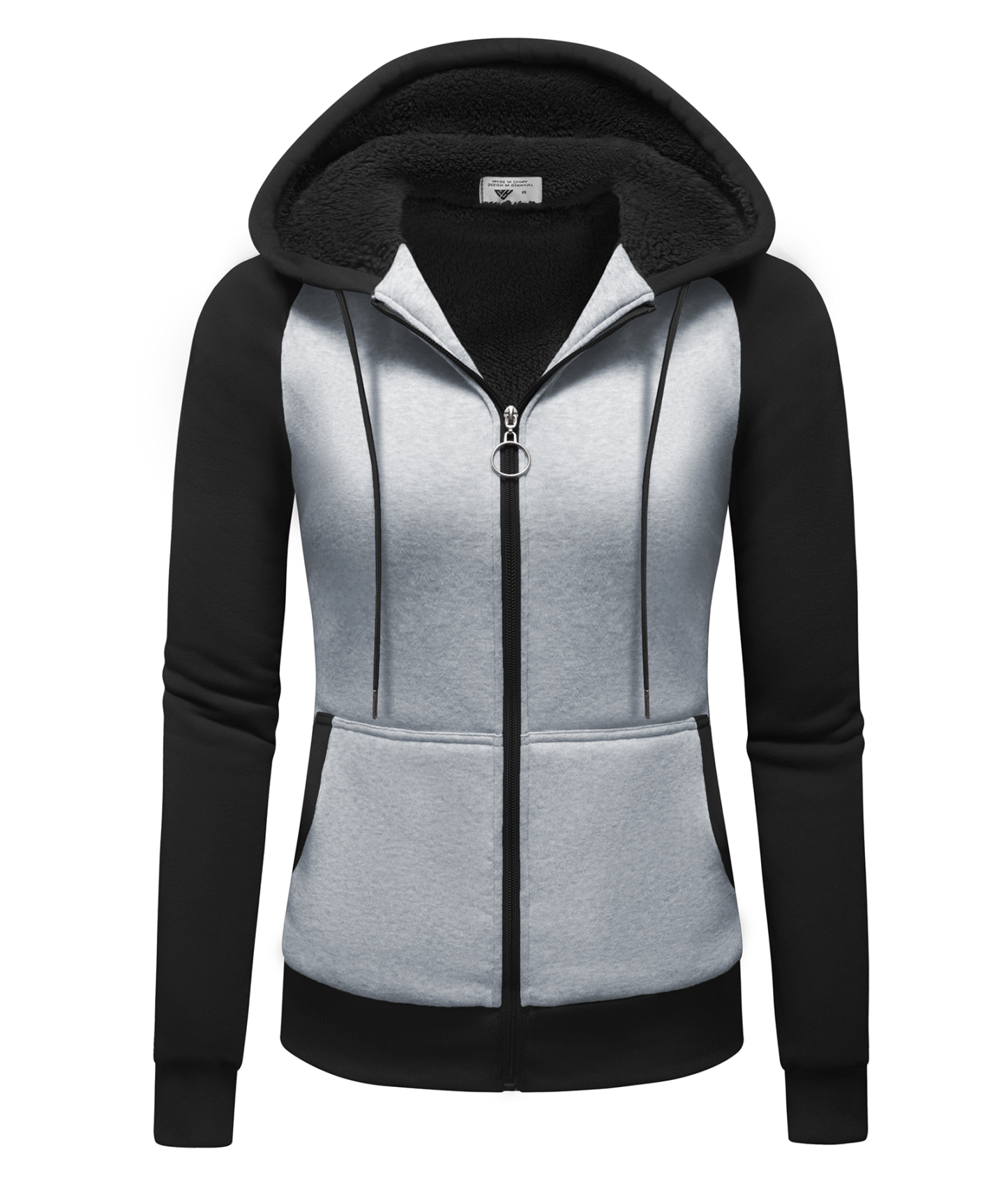 ZITY Women's Long Sleeve Full Zipper Fleece Hoodie-CUWFH01791
