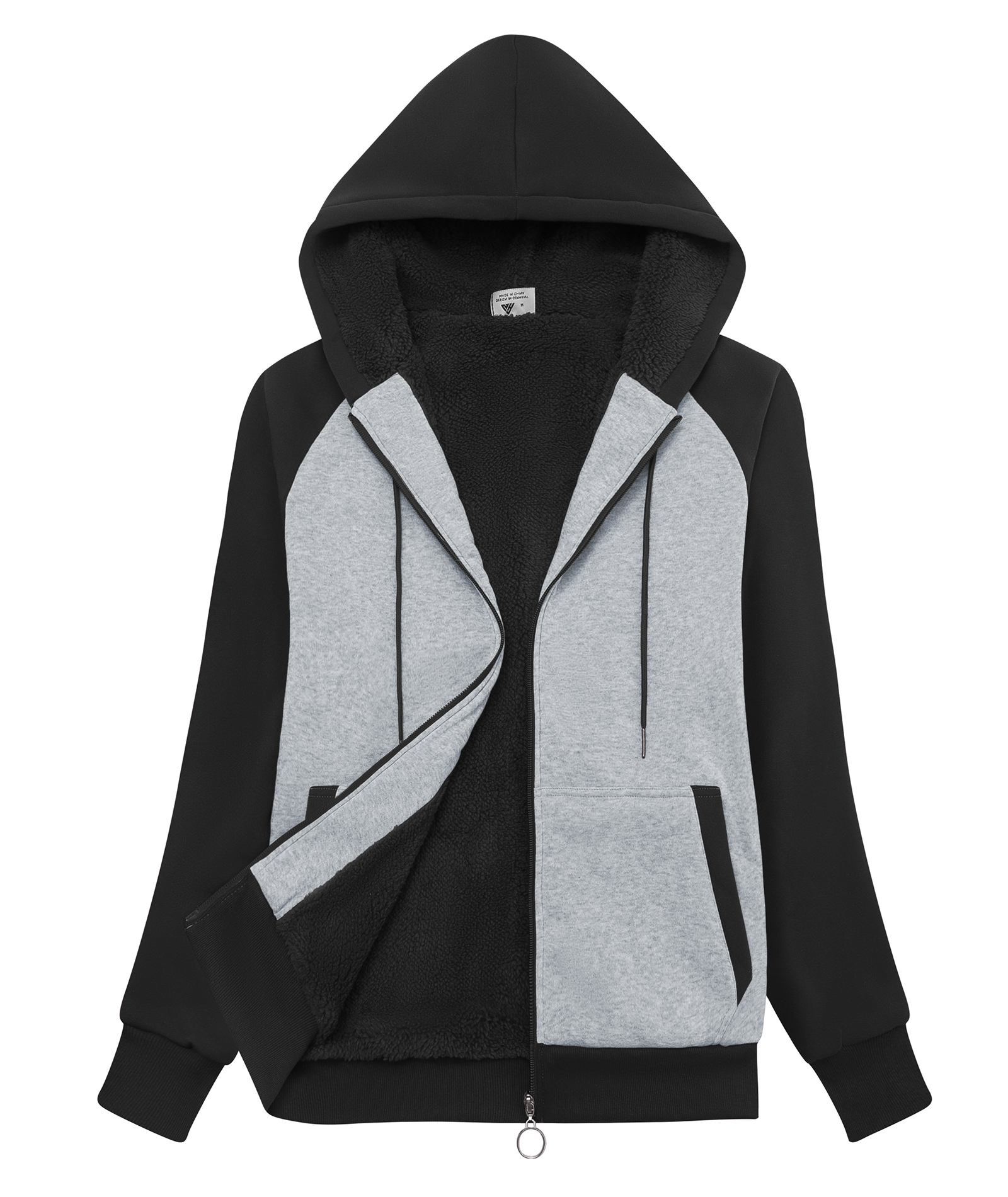 ZITY Women's Long Sleeve Full Zipper Fleece Hoodie-CUWFH01791