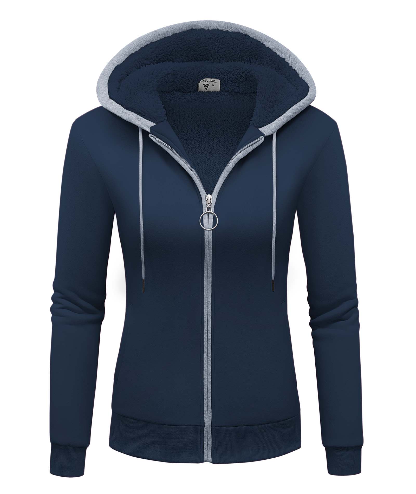 ZITY Women's Full Zipper Outdoor Fleece Hoodie-CEWFH01792