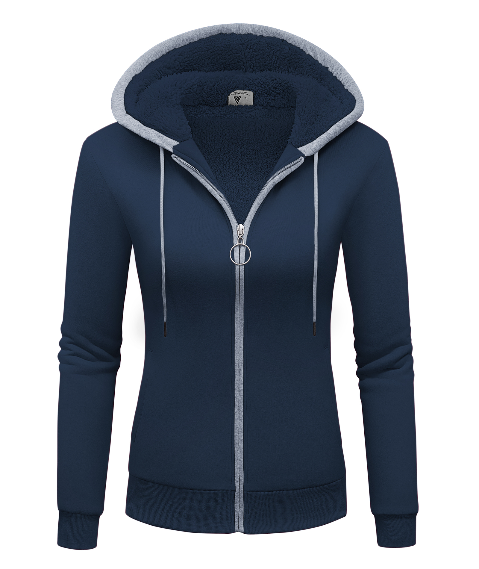 ZITY Women's Full Zipper Outdoor Fleece Hoodie-CEWFH01792